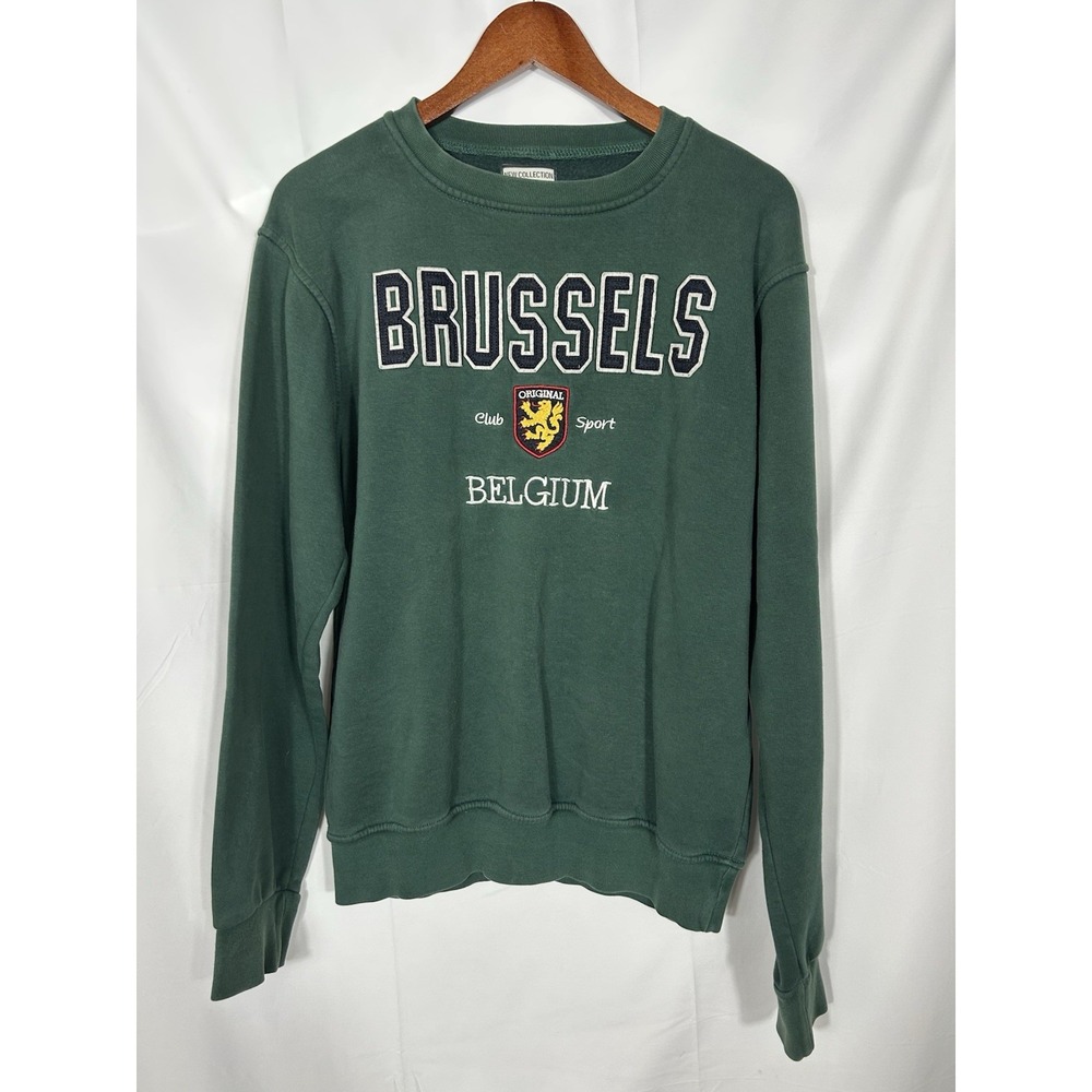 Vintage Brussels Belgium Sweatshirt Pullover Size XL Y2K Blokecore Soccer Rugby